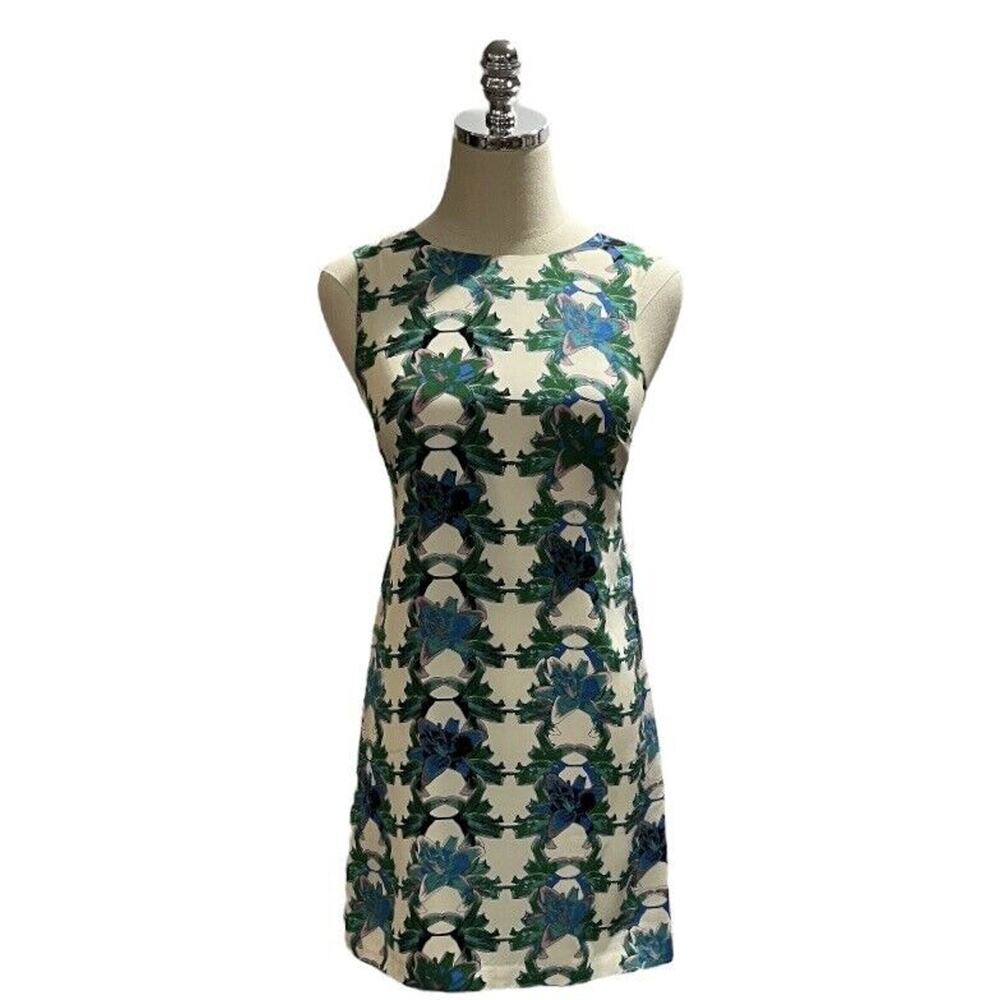 M‎ Missoni Multicolor Blue Green Floral Silk Sleeveless Mini Dress 36/US 6/Small